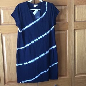 Gap navy tie-dye t-shirt dress size Large tall